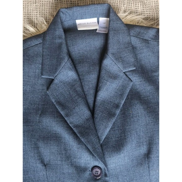 ALFRED DUNNER Light Navy Blue 2 Piece Suit Set Jacket Pants Womens 10P TwoButton - Picture 5 of 12